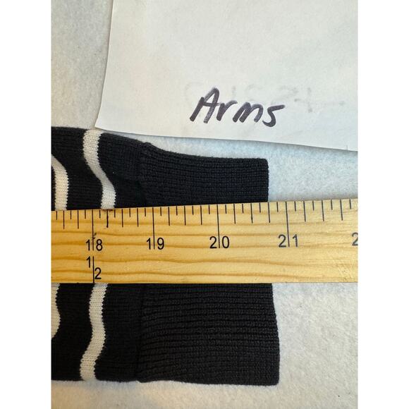 Lauren Ralph Lauren 1x women 100% cotton black white striped turtleneck academia - Picture 6 of 6